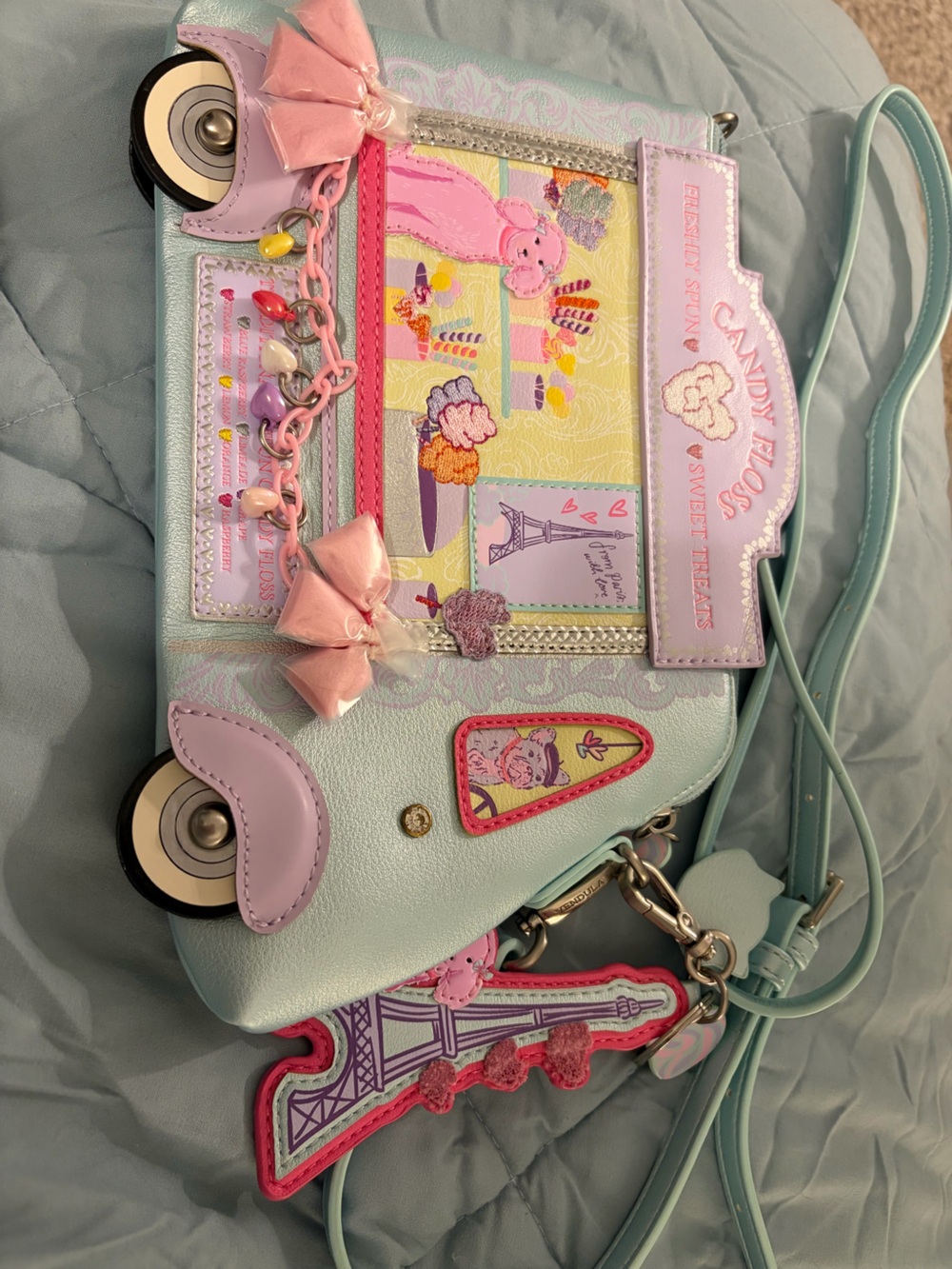 Vendula London Candy Floss Cart Candy Shop Paris Poodle Crossbody Bag
